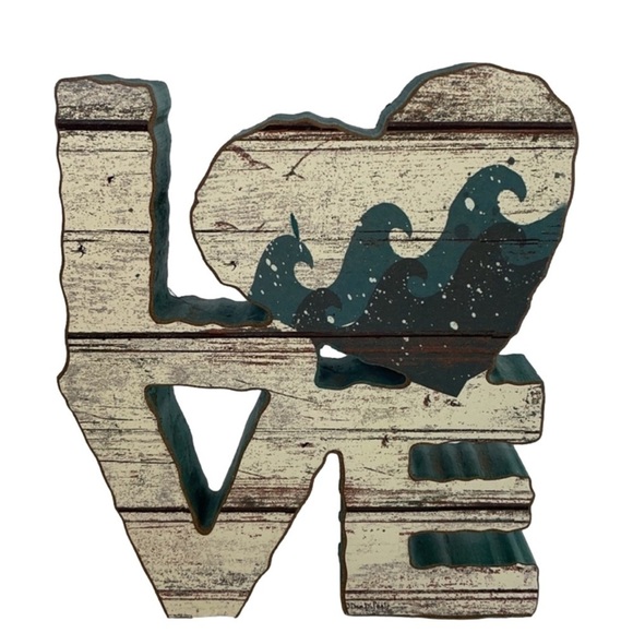 Wooden Nautical Love Sign Beach Decor - Picture 1 of 13